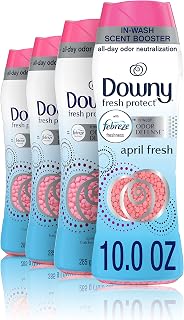 Downy Fresh Protect Laundry Scent Booster Beads for Washer with Febreze Odor Defense, April Fresh, 10 oz, 4 Count
