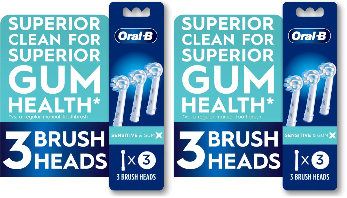 Oral-B Gum Care / 3 Count (Pack of 2) / White Toothbrush Replacement Heads
