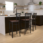 Flash Furniture Mahogany Wood Seat/Black Metal Frame / Set of 1 / Traditional Barstools