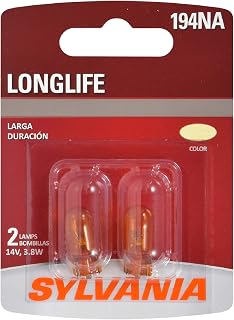 SYLVANIA 194NA Long Life Miniature - Amber Bulb, Ideal for Parking, Side Marker and More. (Contains 2 Bulbs)