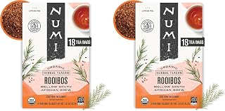 Numi Organic Rooibos Tea, 18 Herbal Tea Bags, Caffeine Free (Pack of 2)