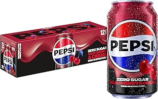 Pepsi Zero Sugar Wild Cherry & Cream, 12 fl oz Cans (12 Pack)