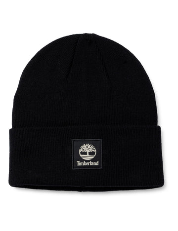Men's Cuffed Beanie with Tonal Patch by Timberland – Polyester, Black, Model 29T101616