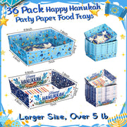 Harloon Hanukkah Serving Trays, Disposable Paper, 36 Count