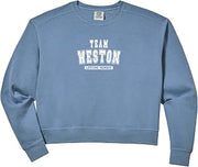 Womens Team WESTON Lifetime Member Family Last Name Comfort Colors Crop Sweatshirt