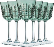 Cristal D'Arques Brume Collection - Set of 6 Wine Glasses with Stemed 25 cl Rendez-Vous Brume Green - Shine, Transparency and High Resistance - Reinforced Packaging