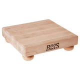 B Series Square Wooden Maple Cutting Board 9”x9” by John Boos – 9"L x 9"W, Maple Wood, Maple with Wood Feet, Model B9S