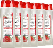 Suave Strawberry Delight Uplifting Body Wash, Formulated with Glycerin and Vitamin E for Hydrating and Gently Cleansing Skin, 18 FL OZ, 6 Pack