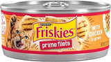 Purina Friskies Prime Filets Wet Cat Food, With Chicken, (24) 5.5 oz Cans