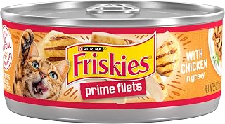 Purina Friskies Prime Filets Wet Cat Food, With Chicken, (24) 5.5 oz Cans