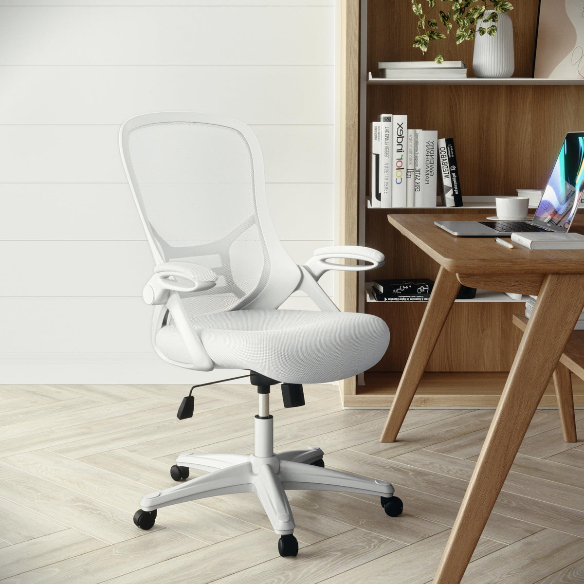 Flash Furniture White / Set of 1 / Contemporary Home Office Desk Chairs