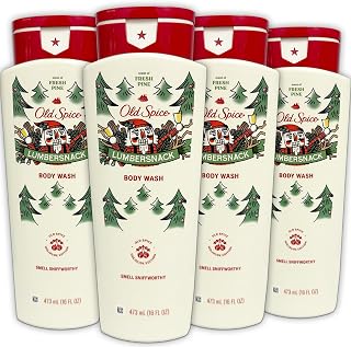 Old Spice Body Wash for Men, 4 Pack, Limited Edition Lumbersnack Pine Tree Scent, Hydrating Formula for Smooth Skin, 24/7 Long Lasting Freshness, 16 oz Each
