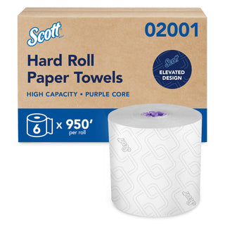 Scott Professional Hard Roll Paper Towels, Bulk, 6 Rolls x 950' (02001)