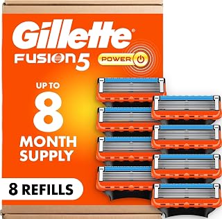 Gillette Fusion5 Power Razor Blade Refills for Men, 8 Count, with Precision Trimmer