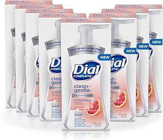 Dial Complete Clean + Gentle Antibacterial Foaming Hand Wash, Grapefruit, 7.5 Fl Oz, 8 Count Case