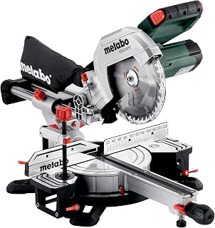 metabo KGS 216 M Chop Saw (Box with Pull Function, Robust Construction, with Extendable Table Widening) 613216000