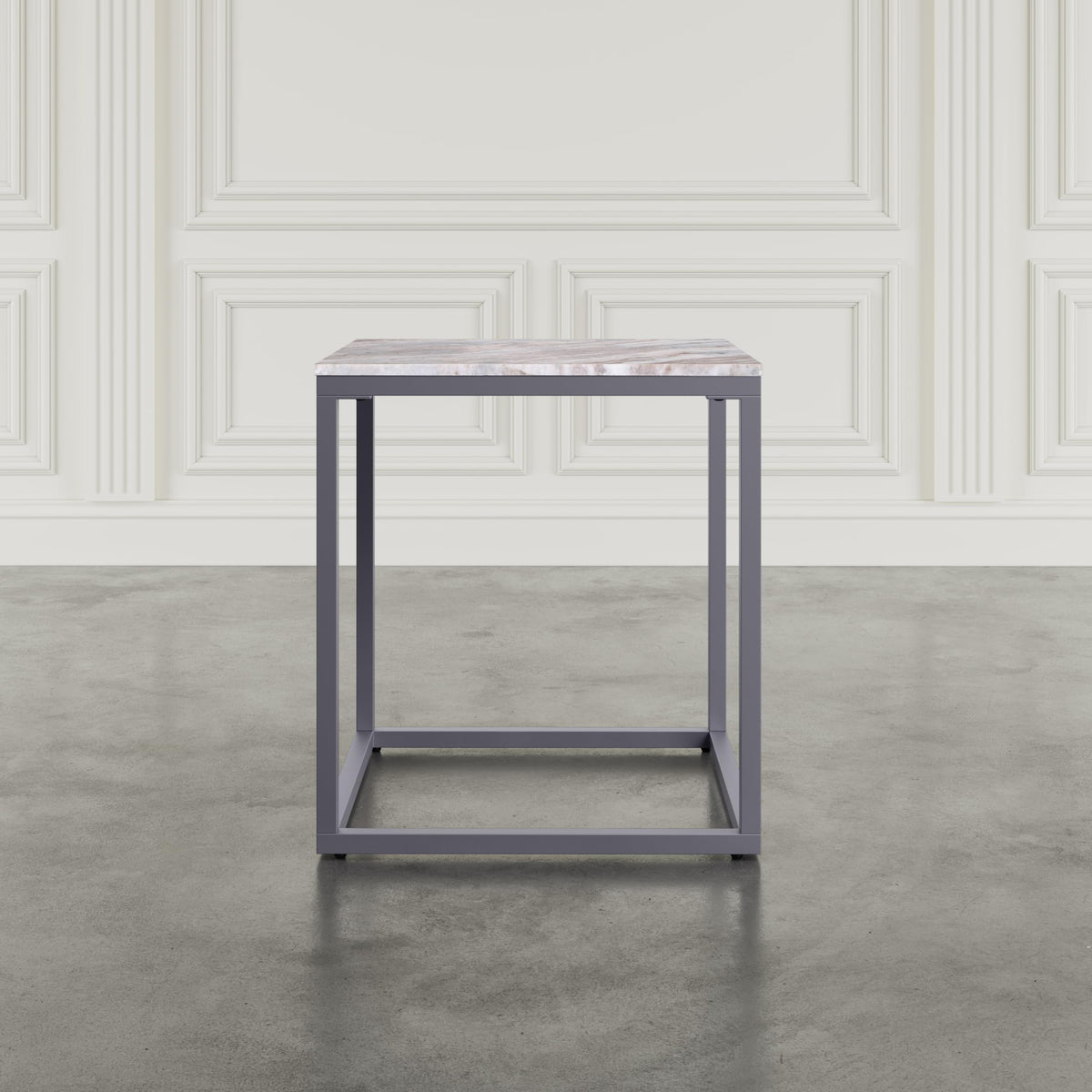 Jofran Wynn Modern Luxe Solid Marble Square End Table in Grey by Jofran Inc. – Marble, Grey Marble, Model 2568-3