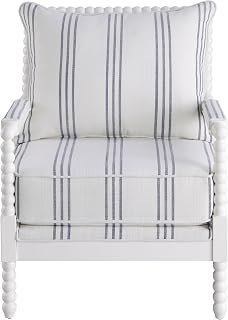 1pc Contemporary Upholstered Accent Chair Linen-Like Upholstery Padded Armrests Solid Wood Living Room Furniture
