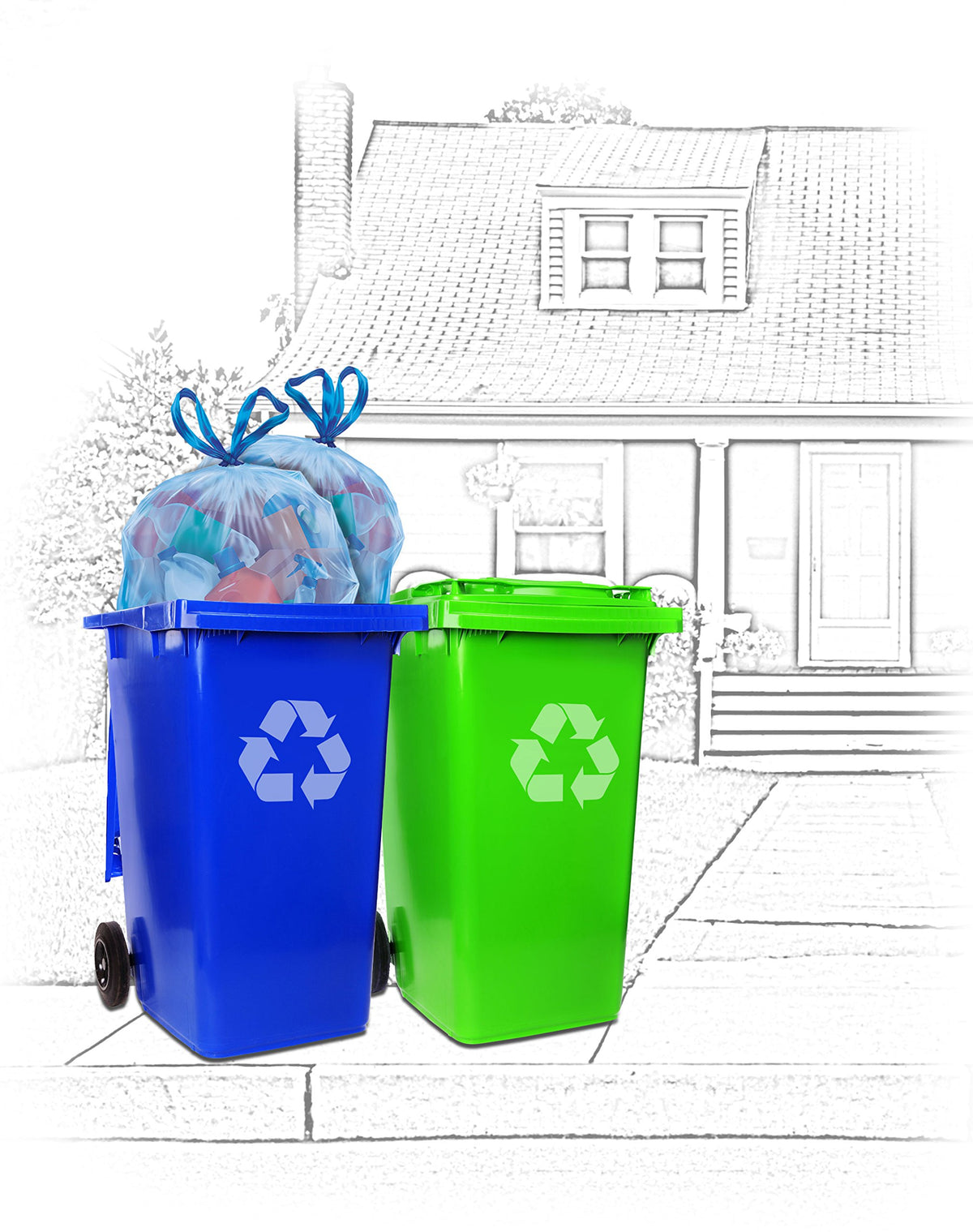 Recycling Large Trash/Garbage Bags (Blue by Hefty – 1 Count (Pack of 36), 30.0 gallons, Plastic, Blue, Pack of 36