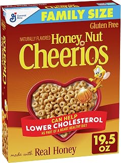 General Mills Honey Nut Cheerios Gluten-Free Breakfast Cereal, 19.5 oz (Pack of 12)