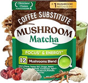 Venture Pal Mushroom Matcha Powder – 13 Superfood Mushroom Coffee Alternative with Ceremonial Grade Matcha Powder, 1.5B Probiotics for Focus, Energy & Digestion