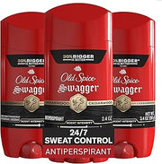 Old Spice Antiperspirant Deodorant for Men, 24/7 Sweat & Odor Protection, 24/7 Lasting Freshness, Invisible Solid, Swagger with Cedarwood Scent, 3.4 oz (Pack of 3)