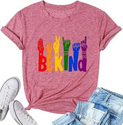 Kindness Shirt for Women Summer Casual Short Sleeve Inspirational Tee Tops