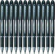 Uni-Ball SX210 Jetstream Rollerball Pen Rubber Grip 1.0mm Tip 0.7mm Line Black Ref 9008000 [Pack of 12]