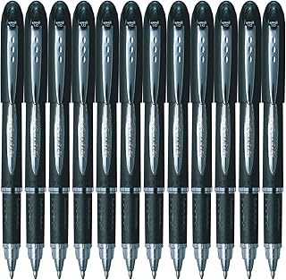 Uni-Ball SX210 Jetstream Rollerball Pen Rubber Grip 1.0mm Tip 0.7mm Line Black Ref 9008000 [Pack of 12]