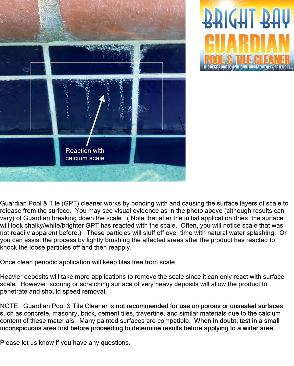 Pool & Tile Cleaner by Guardian – 4 Count (Pack of 1), Stone, Model P1128CS
