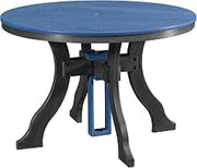 American Furniture Classics Model 44R-D-BBK Dining Height Round Table in Blue with a Black Base, Made in The USA