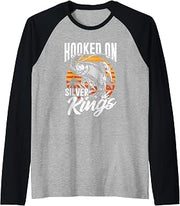 Tarpon Fisherman Hooked On Silver Kings Tarpon Fishing Raglan Baseball Tee