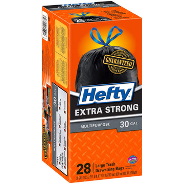 CINCH TRASH BAGS 30G 28CT by Hefty – 1 Count (Pack of 28), 30.0 gallons, Plastic, Black, Pack of 28
