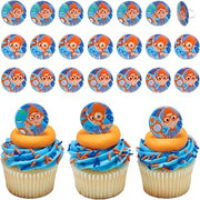 DecoPac Blippi Rings, Blippi Cupcake Decorations, Round Birthday Cake Toppers - 24 Pack
