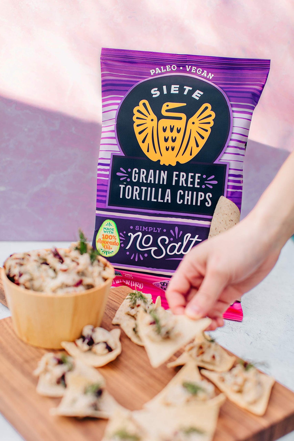 Siete No Salt / 2.5 Ounce (Pack of 12) / 12 Tortilla