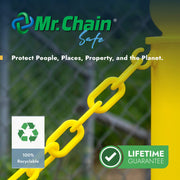 Plastic Barrier Chain Reel by Mr. Chain – 2" Size, 125' Length, Plastic, Evergreen, Model 50154