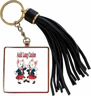 3dRose Auld Lang Canine West Highland Terrier Ceilidh Celebration Tassel Key Chain