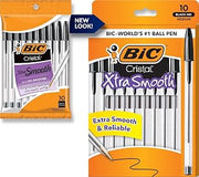 BIC Cristal Xtra Smooth Ballpoint Pen, Medium Point, 1.0mm, Black, 10-Count