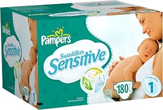Pampers Swaddlers Sensitive Diapers, Size 1, 180 Count