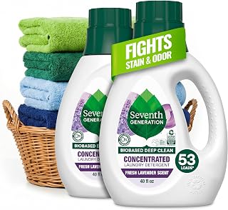 Seventh Generation Concentrated Laundry Detergent, Fresh Lavender scent, 40 oz, Pack of 2 (106 Loads)