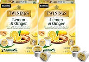 Twinings Lemon & Ginger Herbal Tea K-Cup Pods for Keurig, 24 Count (Pack of 2), Naturally Caffeine-Free, Enjoy Hot or Iced