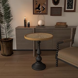 Coffee Tables for Living Room, Coffee Table, Mesa de Centro - Round Ta | Crafted from durable MDF and sturdy metal, this round coffee table ensures stability, easy cleaning, and quick assembly,