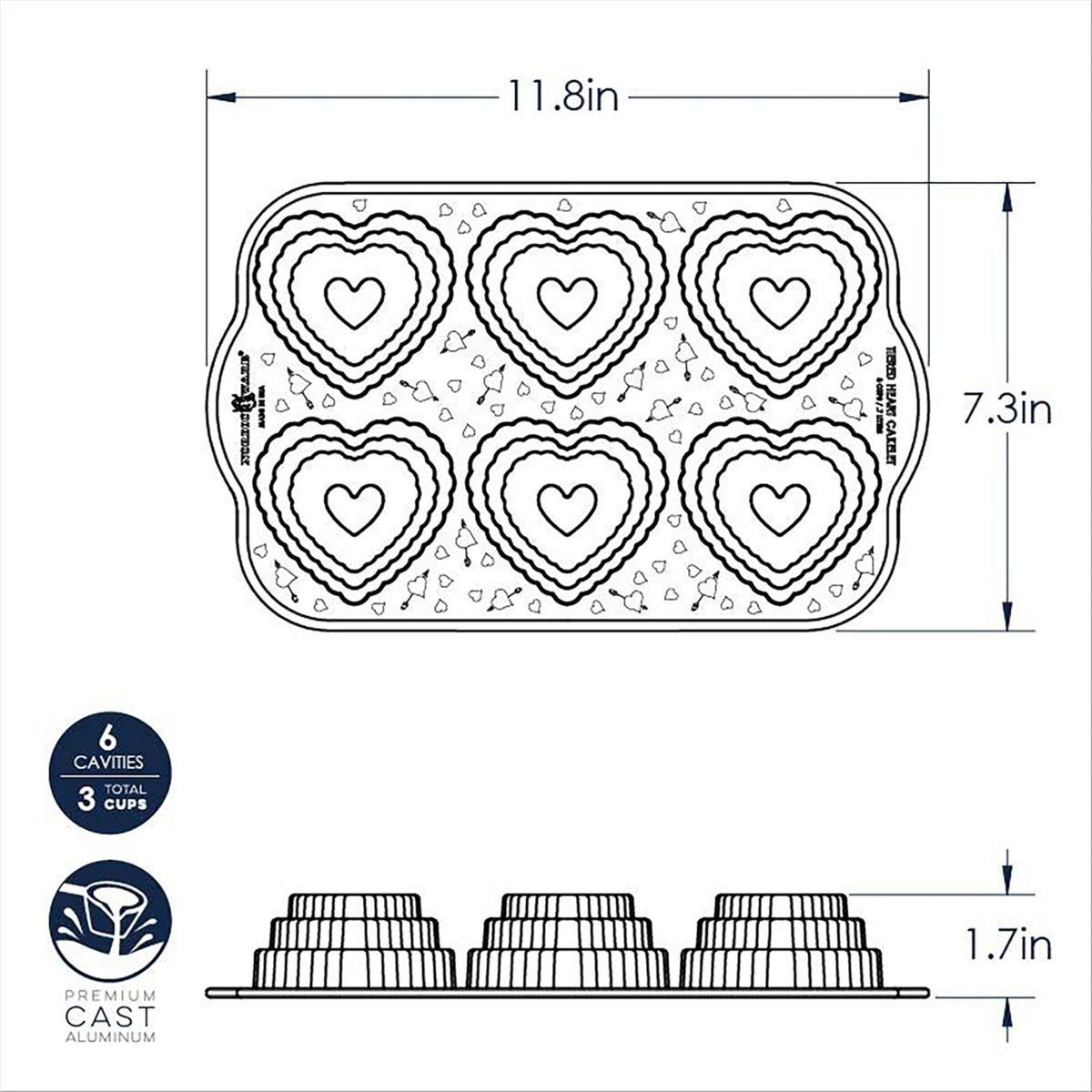 Nordic Ware Tiered Heart Cakelet / 3-Cup / Toffee Bundt Pans