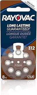 Rayovac Size 312 Hearing Aid Batteries, 8-Pack, L312ZA-8ZMB