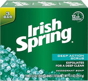 Irish Spring Deep Action Scrub Deodorant Soap by, 3 Count, Fresh, 11.1 Oz (Packaging may Vary)