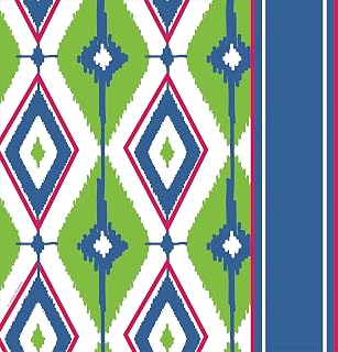 Creative Converting Solid Plastic Banquet Table Cover with Border Print, Diamond Ikat
