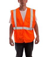 Job Sight High Visibility Class 2 Mesh Vest by TINGLEY – 2X-3X, Polyester, Fl Orange-red, Model V70629