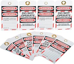 NMC SPLOTAG14 Bilingual Lockout Tags - Do Not Operate Equipment Tag-Out