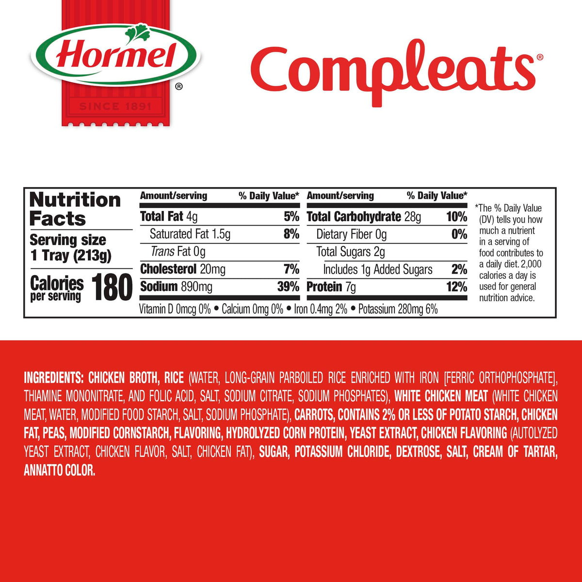 HORMEL COMPLEATS Rice & Chicken / 7.5 Ounce (Pack of 7) / 1 Seasoned Rice
