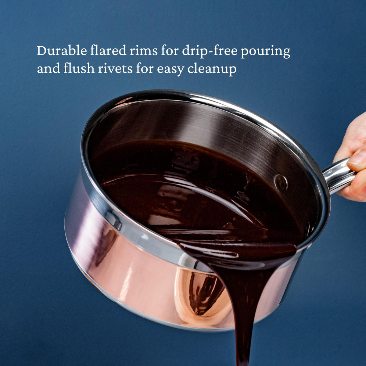 CopperBond Collection - 100% Pure Copper Sauce Pan by Hestan – 2 Quarts, Copper, Model 31594